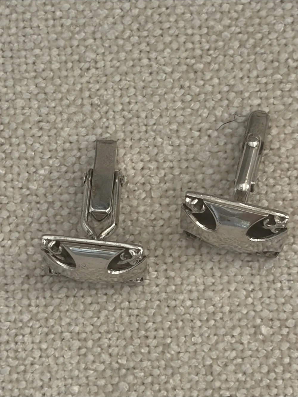 Sterling Silver Square Fleur Cufflinks - Silver